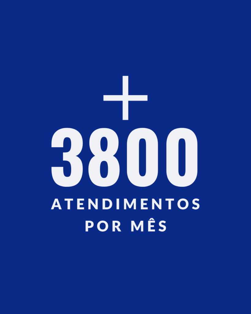 Mais de 3800 atendimentos por mês 
